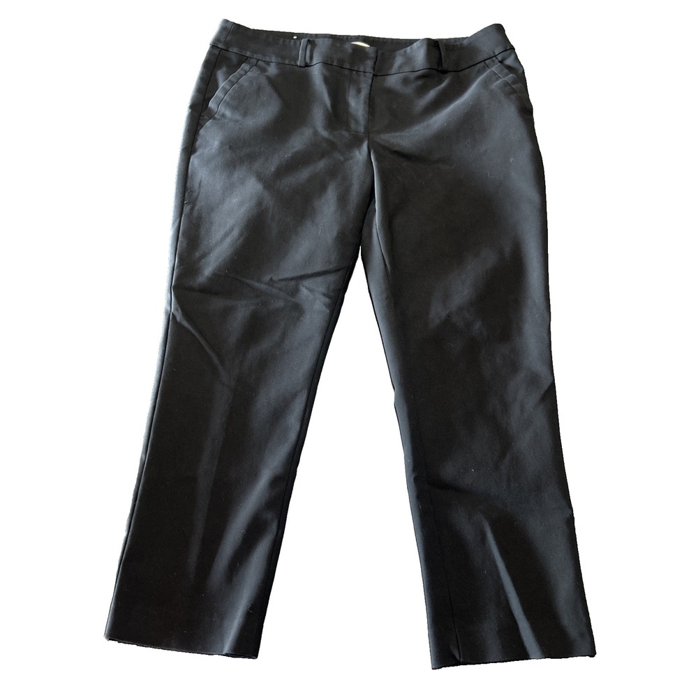 LOFT Outlet Black Modern Skinny Ankle Pants size 14 Work Stretch Flaw